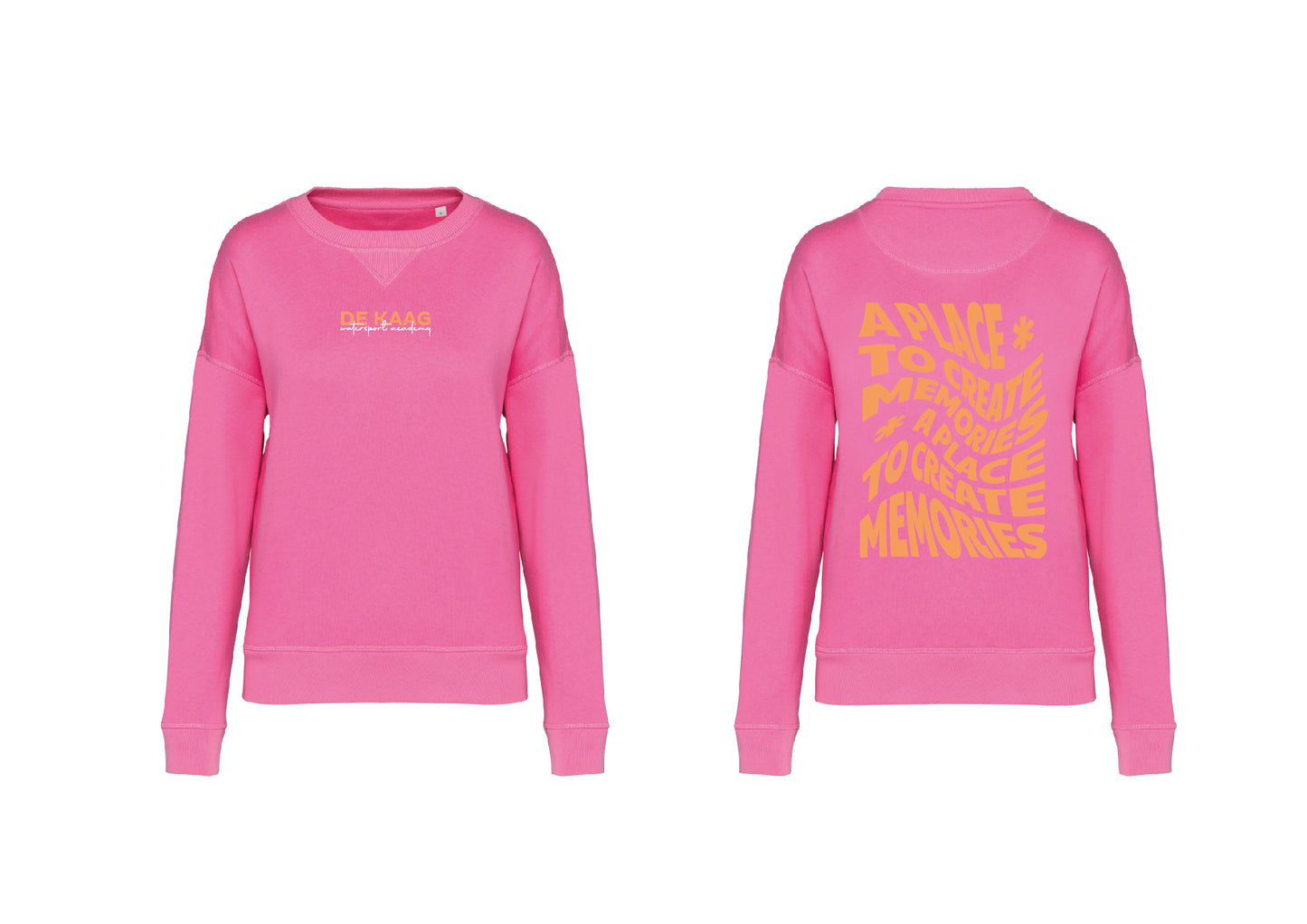 Sweater happy season - Roze, oranje opdruk