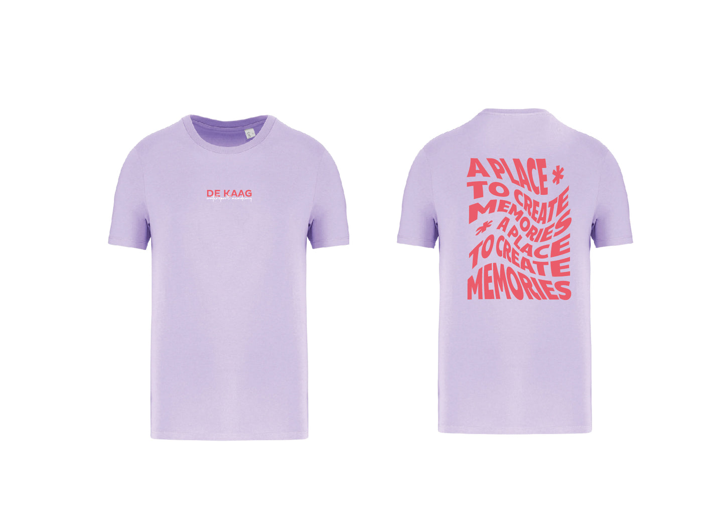 T-shirt happy season - Lila, rode opdruk
