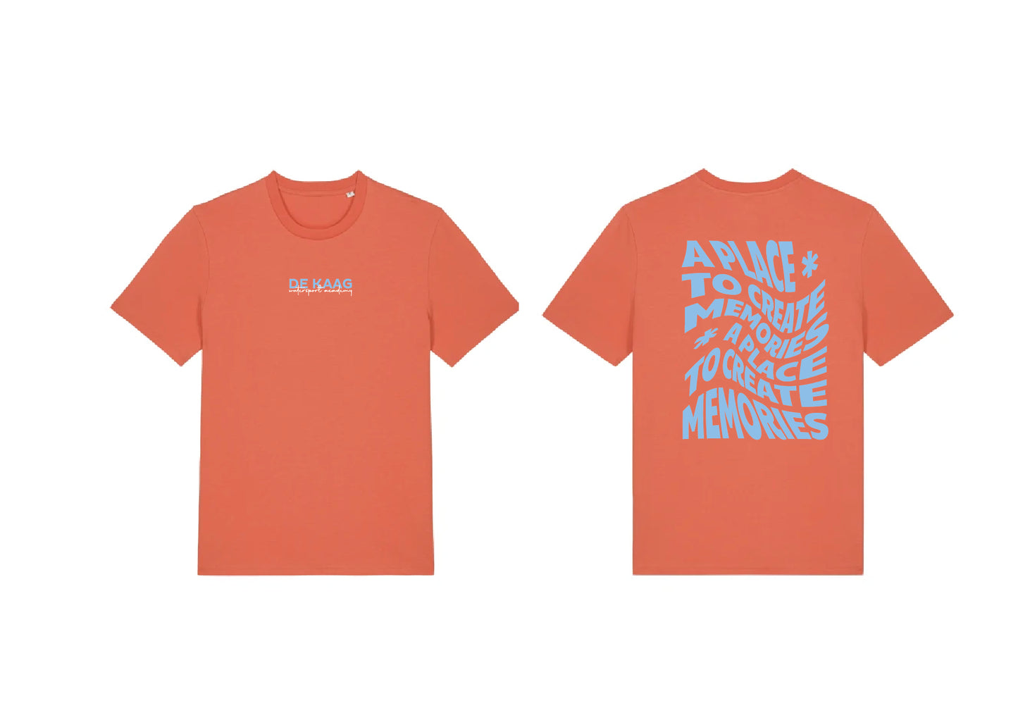 T-shirt happy season - Rood blauwe opdruk