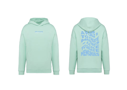 Hoody happy season - Groen, blauwe opdruk